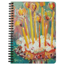 Load image into Gallery viewer, Golden Candles Spiral Notebook