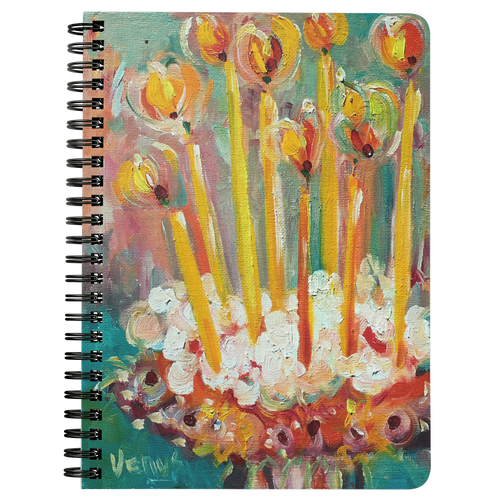 Golden Candles Spiral Notebook