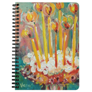 Golden Candles Spiral Notebook