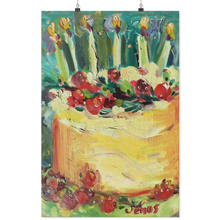 Load image into Gallery viewer, Peacock Blue Kitchen Cake - Archival Matte Wall Poster