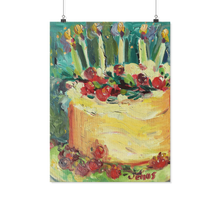Load image into Gallery viewer, Peacock Blue Kitchen Cake - Archival Matte Wall Poster