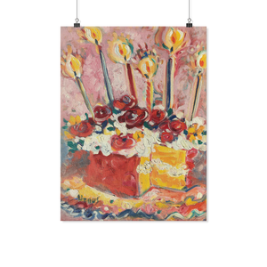 Happy Birthday Kitchen Cake - Archival Matte Wall Poster